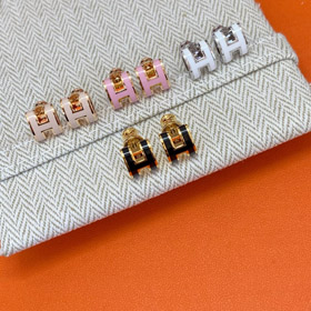 Hermes letter-shaped earrings-3666  